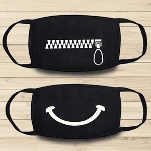 Smile, Zipper Face Mask, Cute, Washable Cotton